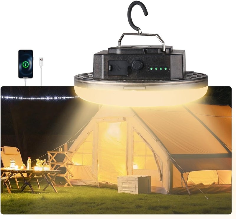 Amkulop Transparent Portable Rechargeable LED Camping Lights,Waterproof Outdoor Light with 5000Lm,Super Bright Hanging Lanterns for Tents, Canopies & Outdoor Emergencies（Infinitely dimmable） - Image 1